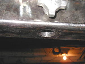 Lower view of the main cross beam with receiver tube